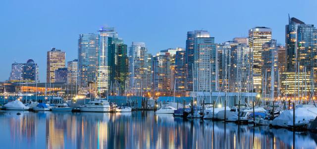 Vancouver skyline at night